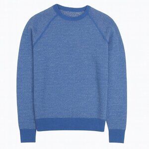Vince Men’s Preppy Casual Birdseye Wool Cashmere Raglan Crew Sweater Blue Medium